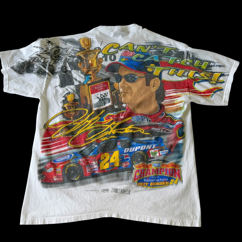 Chase Authentics Jeff Gordon 2001 NASCAR Champion T-Shirt Medium All Over Print‎